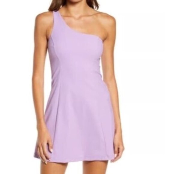 Outdoor Voices One Shoulder Lavender Athletic Workout Shorts Dress - Picture 1 of 11